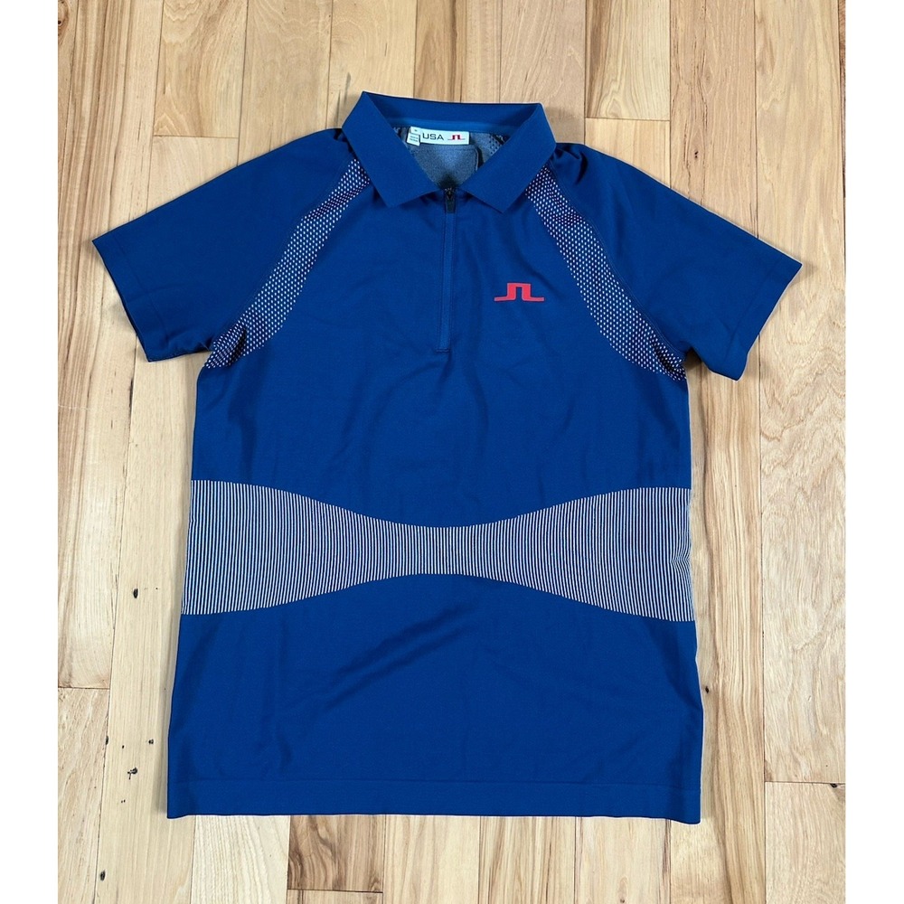 J.Lindeberg Alizee Seamless Women's Medium USA Team Golf Polo Shirt Estate Blue